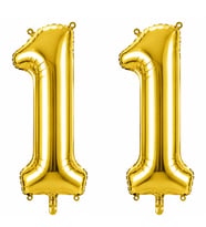 11 Rakam Folyo Balon Altın Rengi (36 cm)