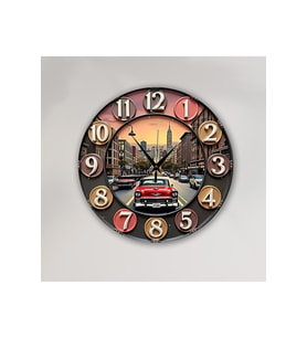 bilge Tasarım retro Duvar Saati 35 x 35 CM (Karışık)