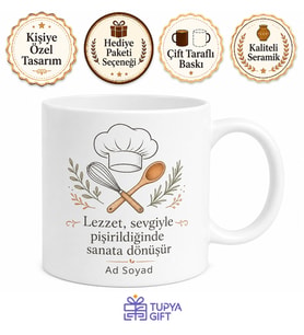 Dünya Aşçılar Günü Hediye Kupa Mutfağı Sanat Eserine Çeviren Şeflere Özel Tasarım Bardak