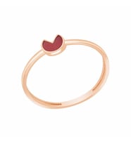 Diamond Line-Gülaylar Pembe Altın 14 Ayar Geometrik Yüzük