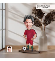 BK Gift Kişiye Özel Futbolcu Karikatürlü Büyük Boy Ahşap Biblo-12 Arkadaşa Hediye , Sevgiliye Hediye, Kişiye Özel Biblolar
