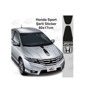 Honda İçin Uyumlu Aksesuar Oto Sport Kaput Şerit Sticker Siyah 60*17 Cm