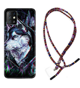 INFINIX Hot 8 9 10 11S Hot 10 Play 10T Kılıf Boyun Asklı Rasta Silikon Dog Eyes 1761
