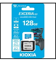 Kıoxıa 128gb Exceriag3, Lmex3l128gg2, A2 V30 4k, Cl10, 160mb/s, Microsd Kart Bellek (sd Adaptörlü)