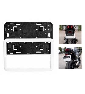 Motosiklet Plakalık 26x17 Cm Beyaz Çerçeveli Universal Plaka Altlığı ATV Uyumlu