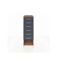Kronos Dolap 6 Çekmeceli 44x59x134 Çam-Antrasit