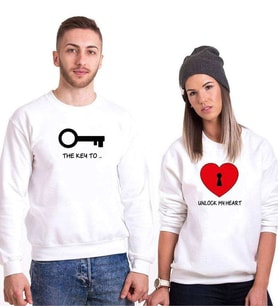 Tshirthane Key Unlock Sevgili Kombinleri Sweatshirt Kombini (Tek Ürün Fiyatıdır.)