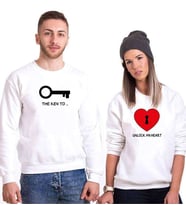 Tshirthane Key Unlock Sevgili Kombinleri Sweatshirt Kombini (Tek Ürün Fiyatıdır.)
