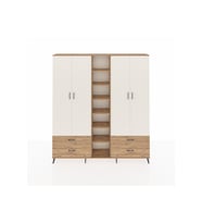Arges Dolap 12 Raflı 4 Çekmeceli 2 Askılı 220x30x243 Çam-Aytaşı/Çam