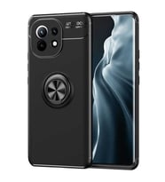 Xiaomi Mi 11 Yüzüklü Power Silikon Kılıf (Siyah)