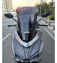 MOTOCAM Sym JET 14 EVO 200 PLUS Ön Cam 2023-2026 Model 45cm Siyah Renkli 4mm