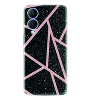 Vivo Y17S Kılıf Resimli Desenli Baskılı Silikon Pembe Şeritli Mermer 1312