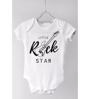 Unisex Bebek Beyaz Little Rock Star Çıtçıtlı Body Zıbın