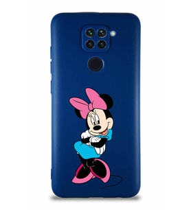 Xiaomi Redmi Note 9 Soft Premier Kapak Minnie Mouse-D Tasarımlı Silikon Kılıf - Lacivert (Şeffaf)