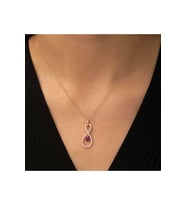 925 Ayar Gümüş Rose Sonsuz Kalp Kolye