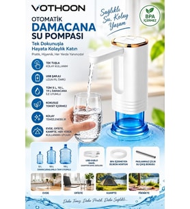 Northcity Şarjlı Taşınabilir Otomatik Damacana Su Pompası Katlanabılır Tasarım 800 Mah Bataryalı