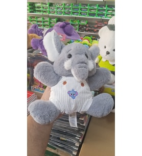 Oyuncak Peluş Sevimli Uyku Arkadaşı Gri Elbiseli Fil 25 cm