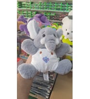 Oyuncak Peluş Sevimli Uyku Arkadaşı Gri Elbiseli Fil 25 cm