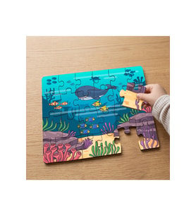 Denizaltı Balıkları Tasarımlı 24 Parça Ahşap Çocuk Puzzle