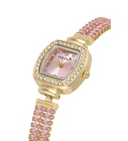 Polo Air Baget Taşlı Kordon Kare Kasa Şık Kadın Kol Saati Gold Pembe Renk PL-1620B5x