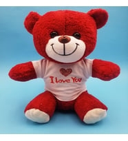 Kırmızı I Love You Tişörtlü Peluş Ayıcık