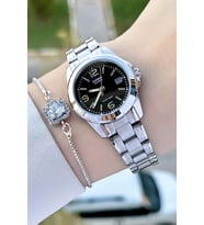 Casio CSISTE156 Kadranı Siyah Kordonu Gümüş Renk Kadın Kol Saati