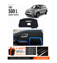 e-biz FIAT 500L (2013-2017) Uyumlu Torpido Koruma, Torpido Örtüsü, Torpido Kılıfı - Siyah-Mavi - FI001