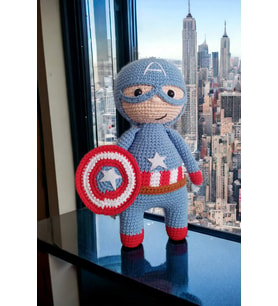 Captain America Amigurumi El Örgüsü Oyuncak Kaptan Amerika Çocuk Oyuncak