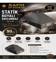 SAFİR GRİ STATİK BOYALI DAVLUMBAZ 90 CM EBATLI SAFİR DAVLUMBAZ 3 GÖZLÜ ÇAY KAZANI İÇİN DAVLUMBAZ
