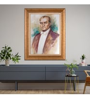 Altın Varaklı Paspartulu Çerçeveli Tablo hb512
