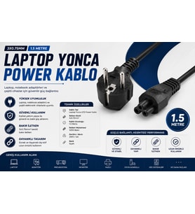 Laptop Yonca C5 Güç Kablosu 1,5 Metre