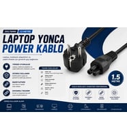 Laptop Yonca C5 Güç Kablosu 1,5 Metre