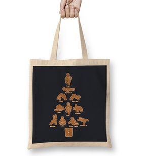 Gingerbread Man Yoga Christmas Bez Çanta Uzun Saplı