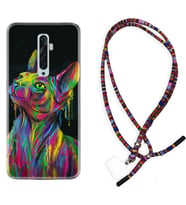Oppo Reno 2Z 4 Lite 4 Pro 5 6 7 A31 Kılıf Boyun Asklı Rasta Silikon Color Cat 1754