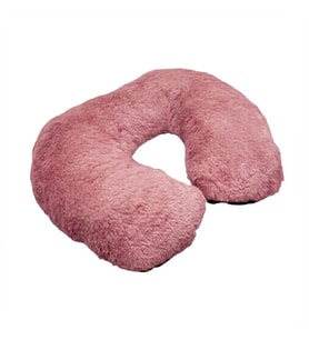 Yumuşak Tüylü Peluş Kürk Seyahat Boyun Yastığı Pembe