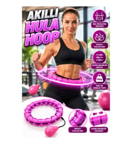 Ayarlanabilir Akıllı Hula Hoop Mor – 680 Gr Ağırlık Toplu Masaj Halkalı Egzersiz Çemberi