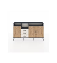 Arges Konsol 5 Raflı 3 Çekmeceli 3 Kapaklı 176x30x99 Antrasit-Çam/Aytaşı