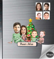 Kişiye Özel Aile Ahşap Magnet -34