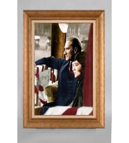 Çerçeveli Paspartulu Atatürk Tablo a153 (Gold)
