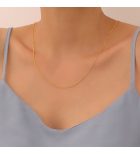 925 Ayar Gümüş 40 Forse Hayalet Kolye Zinciri - C00101 (Altın)