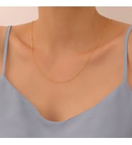 925 Ayar Gümüş 40 Forse Hayalet Kolye Zinciri - C00101 (Altın)