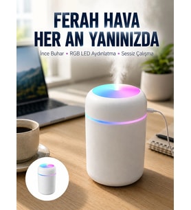 Hava Nemlendirici Buhar Makinesi Led Işıklı Usb Dekoratif Nemlendirici Yeni Nesil