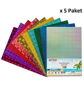 Bigpoint Hologramlı Karton A4 Karışık 10'lu Poşet x 5 Paket