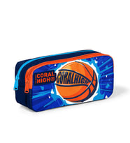 Coral High Kids Lacivert Mavi Basketbol Top Desenli İki Bölmeli Kalem Çantası 12066