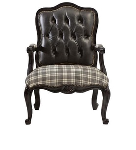 Sandalye ZUS 2249 Ahşap 90466 Klasik Berjer Kayın Ahşap Ayak Geniş Oturm El Yapım (Siyah)