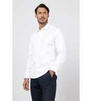 Sert Yaka Uzun Kol Cepsiz Saten Slim Fit %100 Pamuk Gömlek 1004260424