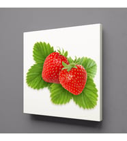 ÇİLEK İKİLİ KANVAS TABLO 90x90cm (Karışık)