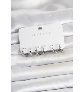 Pirinç Gümüş Renk Botega Model Kadın Küpe Seti 5886 - HPSBYI8434-4599