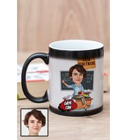 Kadın Fizik Öğretmenine Hediye Karikatürlü Sihirli Kupa Bardak