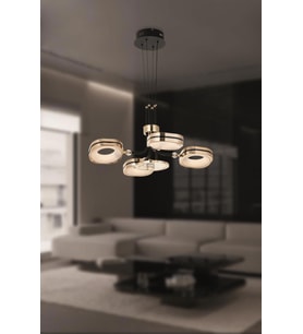 Eray Aydınlatma 5093-4 Sarı Siyah Led Avize (Siyah-Sarı)